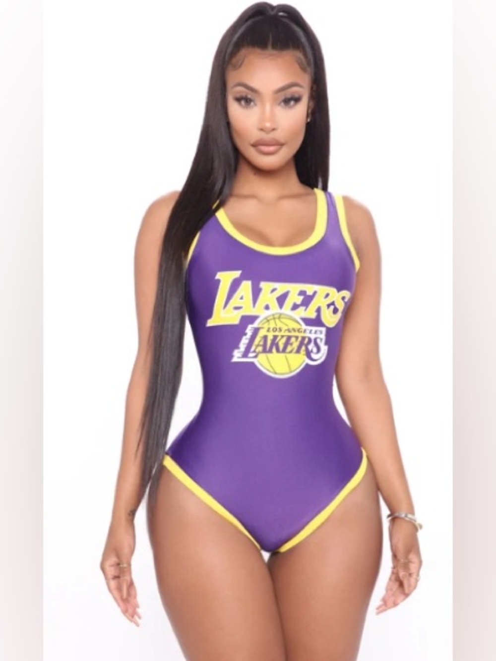 Lakers Los Angeles NBA basketball purple swimsuit size m